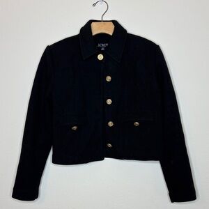 J. CREW Military Cropped Lady Black Jacket